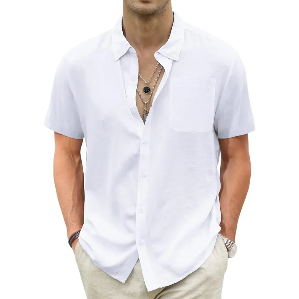 Camisa Masculina de Linho Marenzzo Riviera