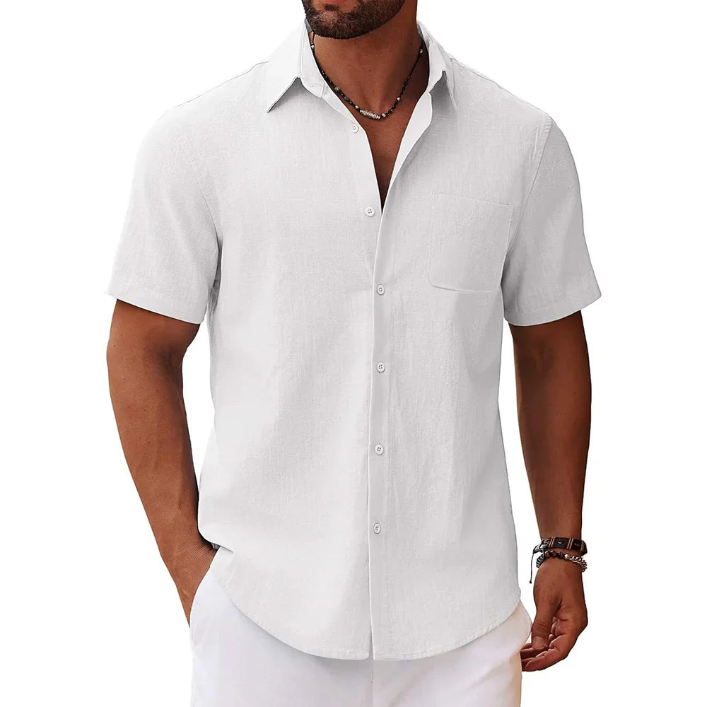 Camisa Masculina de Linho Marenzzo Toscana
