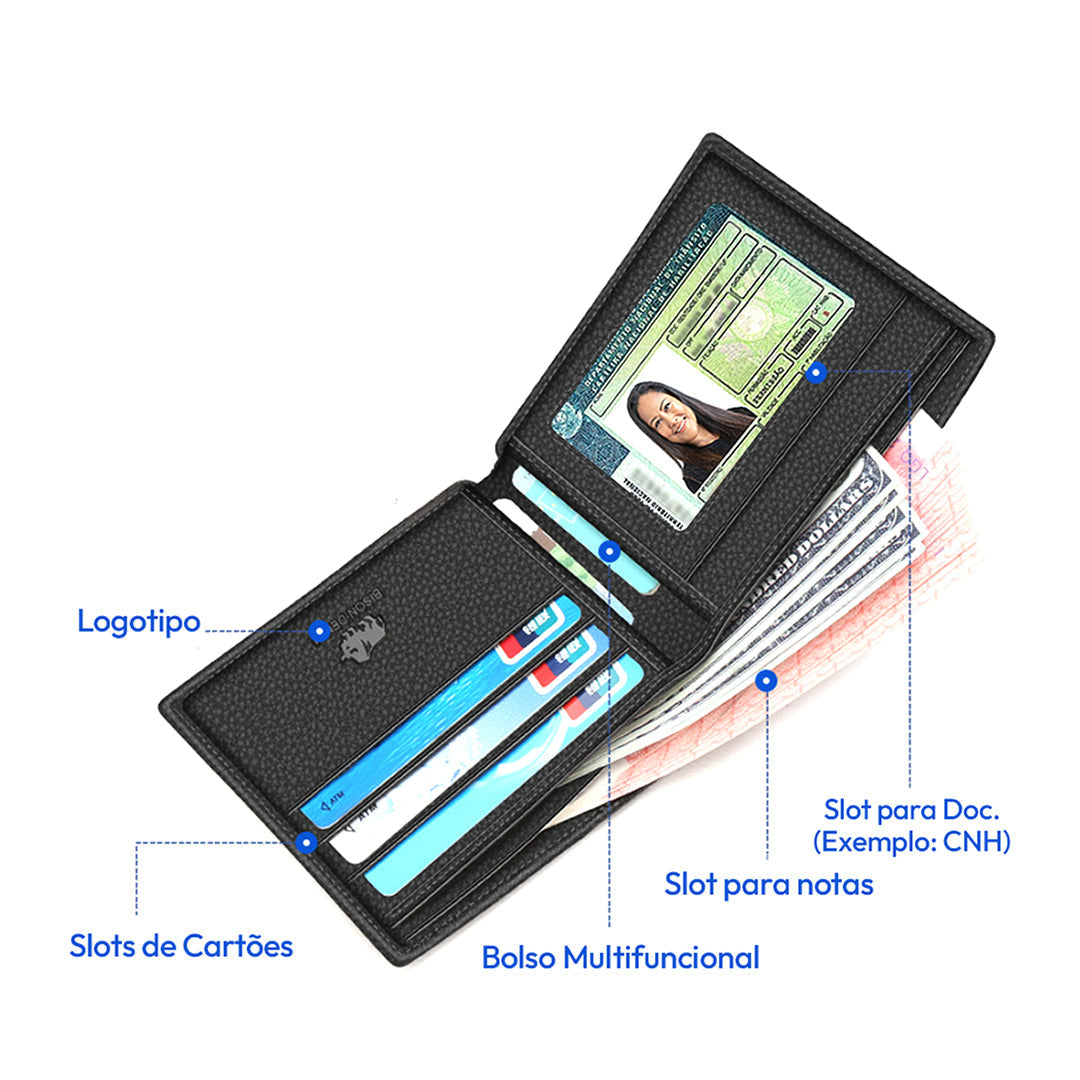 Carteira Masculina Marenzzo Bison Denim