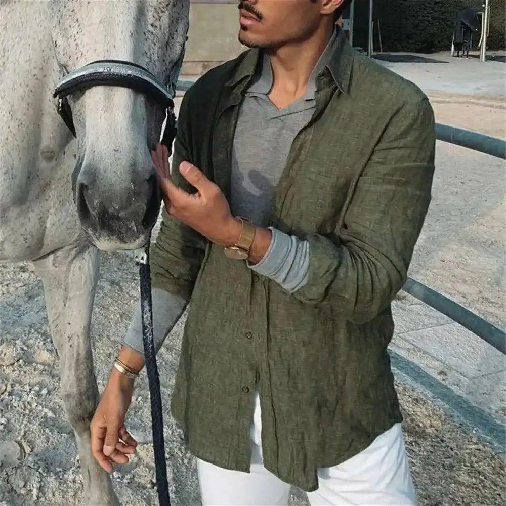 Camisa de Linho Masculina Marenzzo – Estilo, Conforto e Elegância