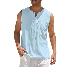Camisa Regata Masculina de Linho Marenzzo