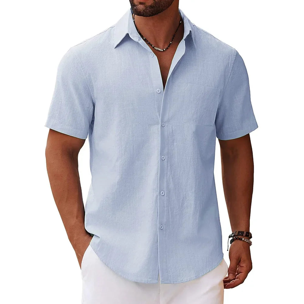Camisa Masculina de Linho Marenzzo Toscana