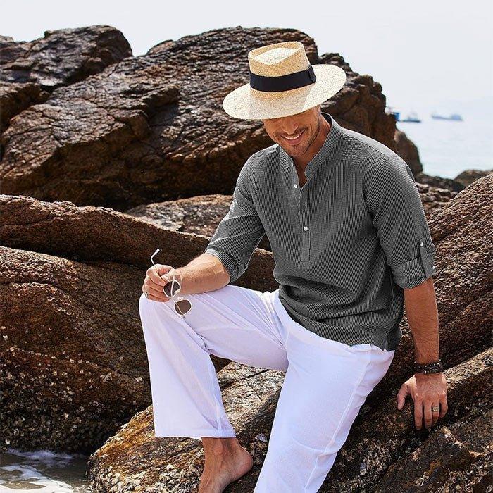 Camisa de Linho Masculina Marenzzo - Beach Wear