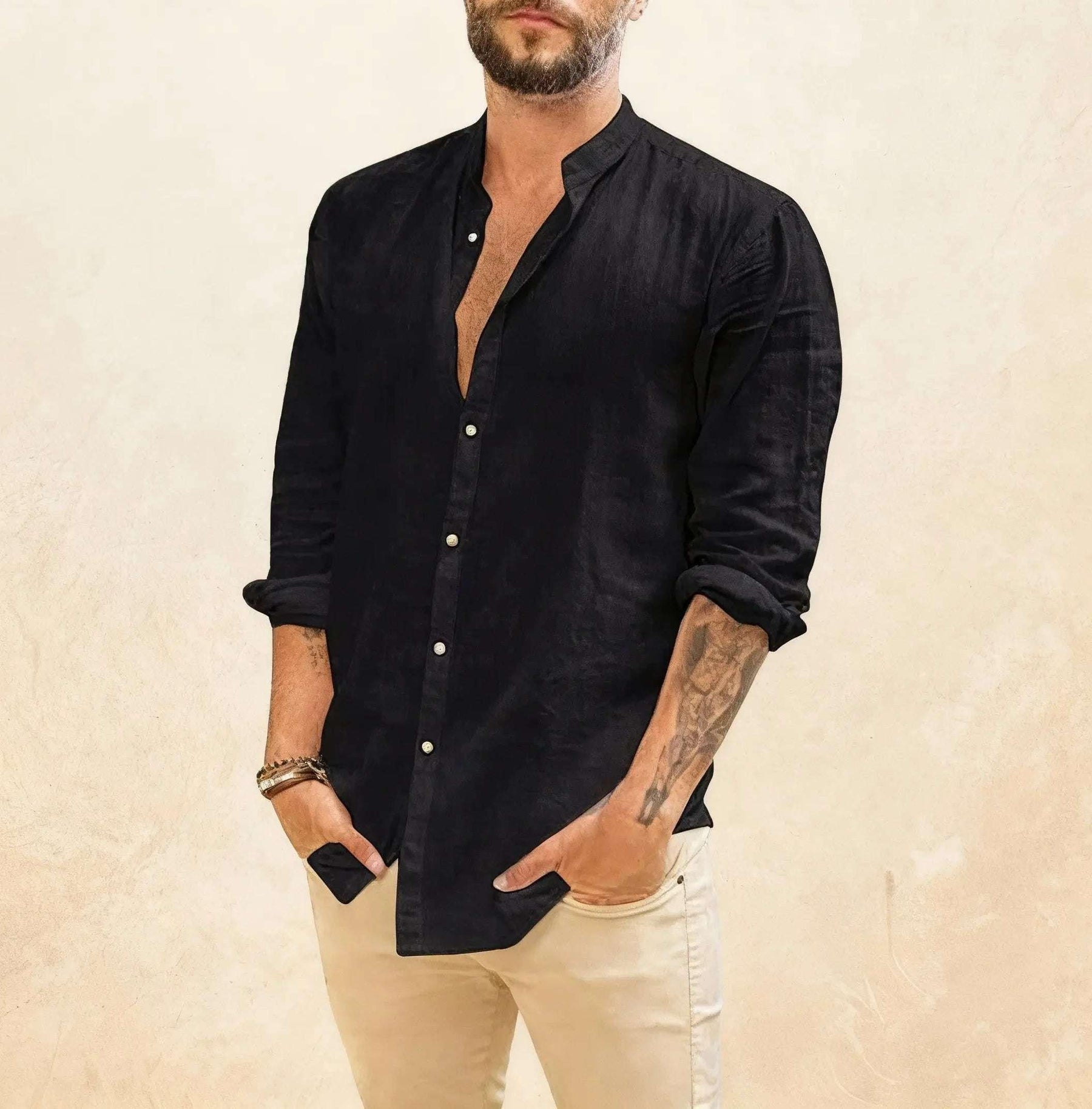 Camisa de Linho Masculina Marenzzo - San Tropez